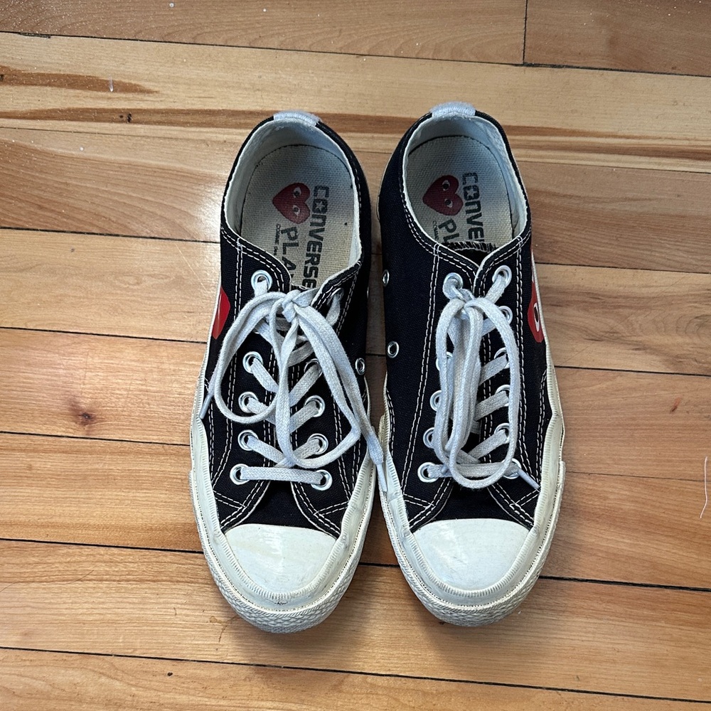 Converse Play Comme Des Garçons Black and White Heart Sneakers
